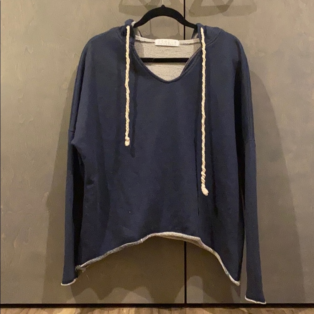 navy hooded sweatshirt